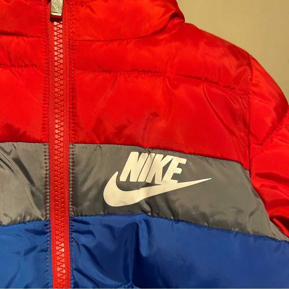 Nike Sportswear Toddler Boys Just Do It‎ Puffer Jacket Blue Red Size 2T